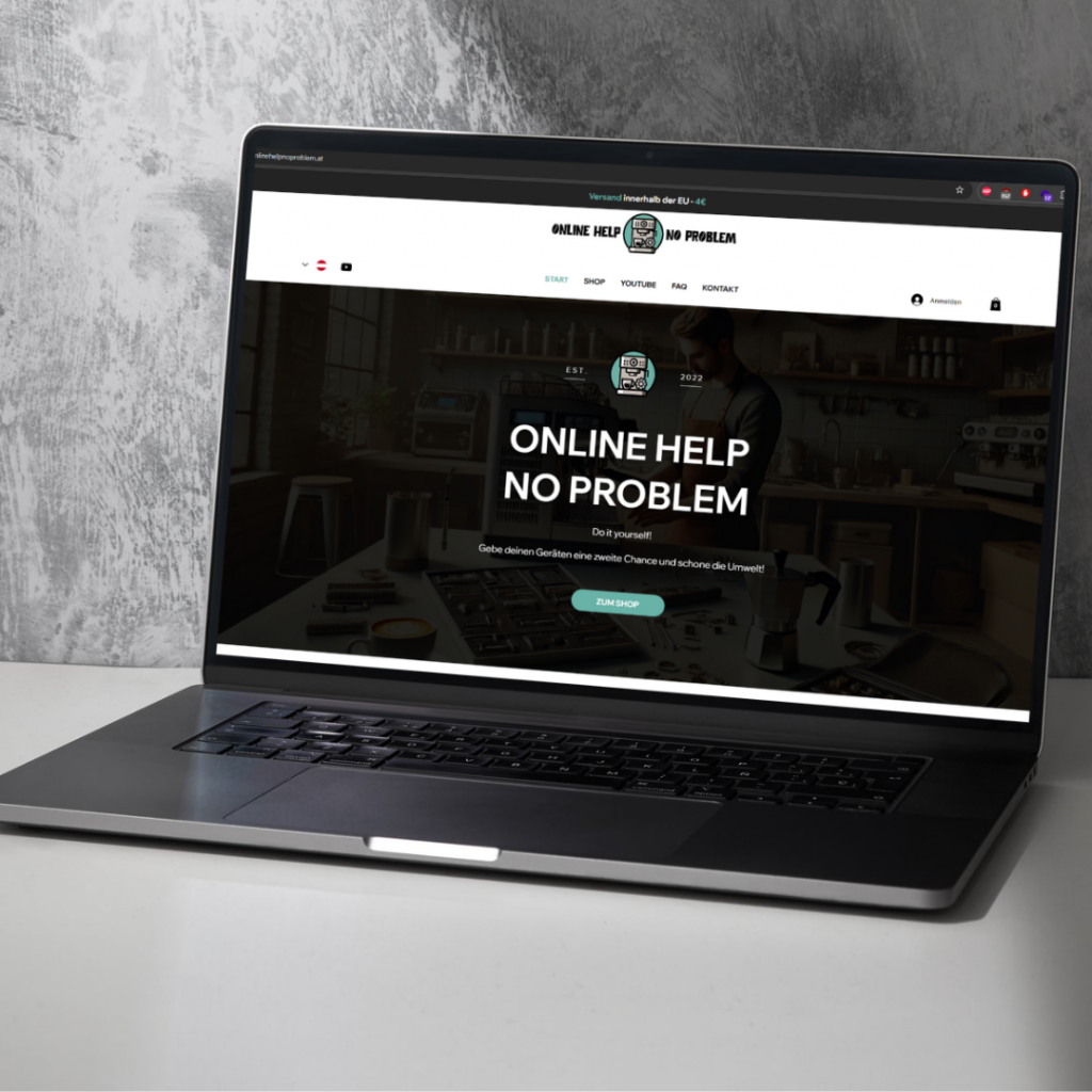 Referenzprojekt OnlineHelpNoProblem – Webshop & Website-Betreuung